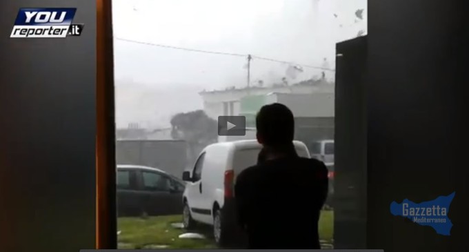 VIDEO. La tromba d’aria abbattutasi a Catania ripresa in diretta!